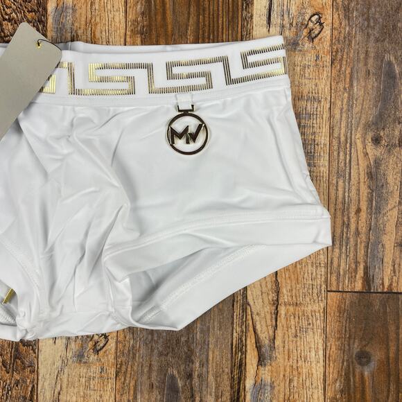Modus Vivendi Mens Medium White Gold Polyamide Elastane Glam Meander Trunk Boxer - Picture 5 of 15